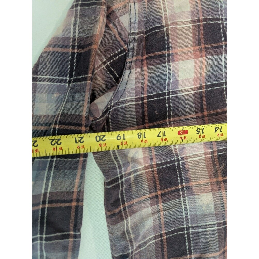 Franklin Flannels Long Sleeve Button Up Shirt Top Size M/L Cabincore Upcycled - Picture 6 of 8
